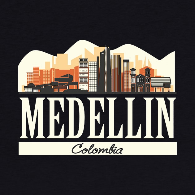 Medellin Colombia Skyline Colombia by Print-Dinner